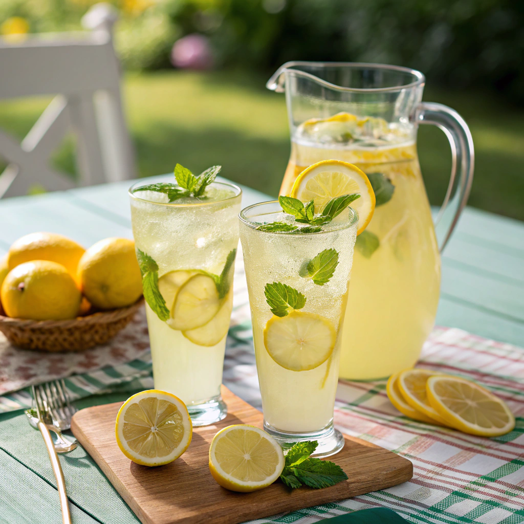 Piper serving a cold glass of lemonade